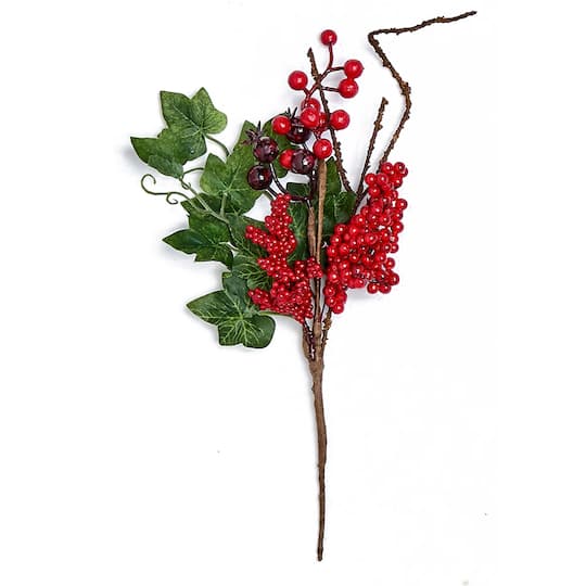 12" Red Berry & Ivy Christmas Pick, 6ct.